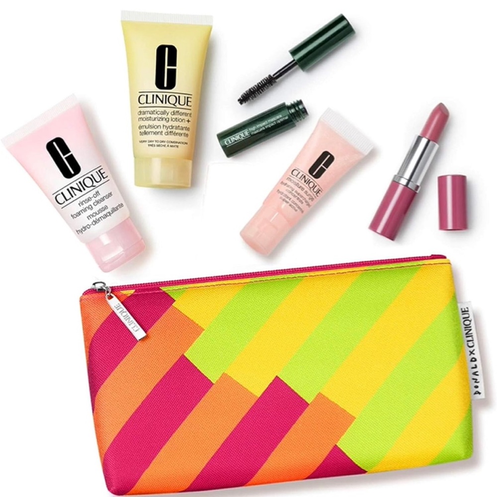 Clinique Spring Glowing Skin Nude Lip 6pcs Skincare Makeup Gift Set NEW